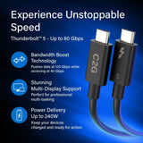 Câble Actif Thunderbolt 5 USB-C C2G 0,5M. Transfert de Données 80 à 120Gbps