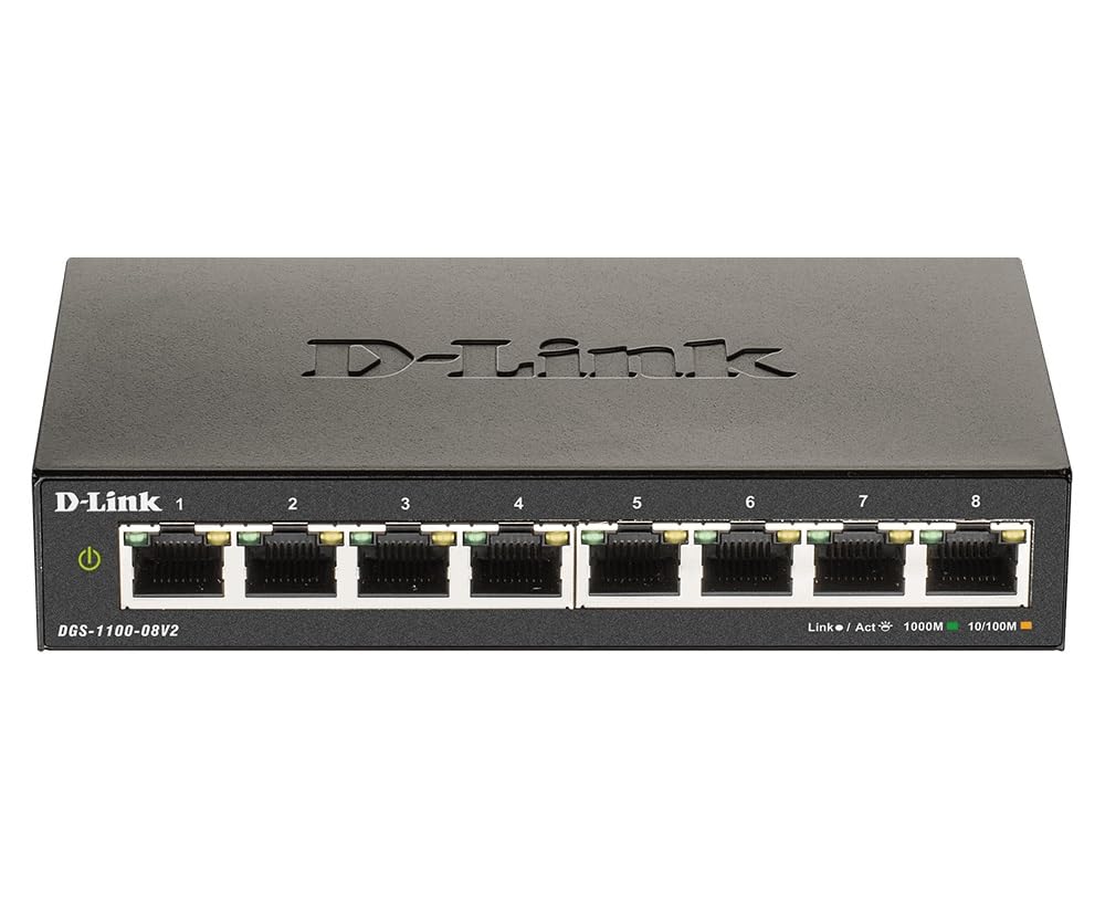 Commutateur Ethernet administré intelligent Gigabit 8 ports D-Link, L2, VLAN, QoS, IG