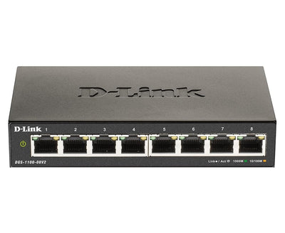 D-Link 8-Port Gigabit Smart Managed Ethernet Switch, L2,VLANs, QoS, IG