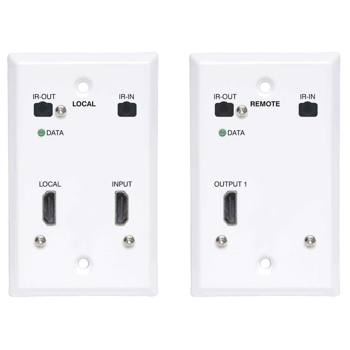 ENSEMBLE PROLONGATEUR HDMI PAR CAT6 PLAQUE MURALE 4K60HZ 4:4:4 IR POC HDR