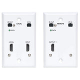 ENSEMBLE PROLONGATEUR HDMI PAR CAT6 PLAQUE MURALE 4K60HZ 4:4:4 IR POC HDR