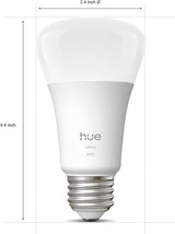Philips Hue Smart LED A19 Bulb, Warm White Light 2700K, E26 Base, 9W,
