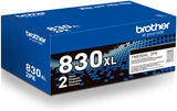 Brother Genuine TN830XL2PK High Yield Black Toner Cartridge 2-Pack for