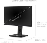 ViewSonic VG2756A-2K 27in 1440p Ergonomic IPS Monitor