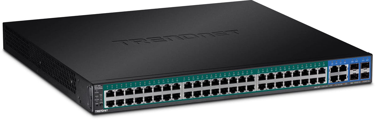 TRENDnet 52-Port Gigabit Web Smart PoE+ Switch, 370W PoE Power Budget