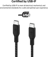 Belkin USB C to USB C Cable, 6.6ft, 100W - Type C Charger, iPhone Char