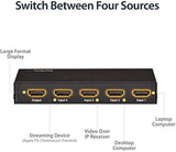 StarTech.com HDMI 2.0 Switch - 4 Port - 4K 60Hz - HDMI Automatic Video
