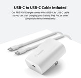 Bloc chargeur USB-C Belkin 30W - Câble USB-C vers Lightning inclus