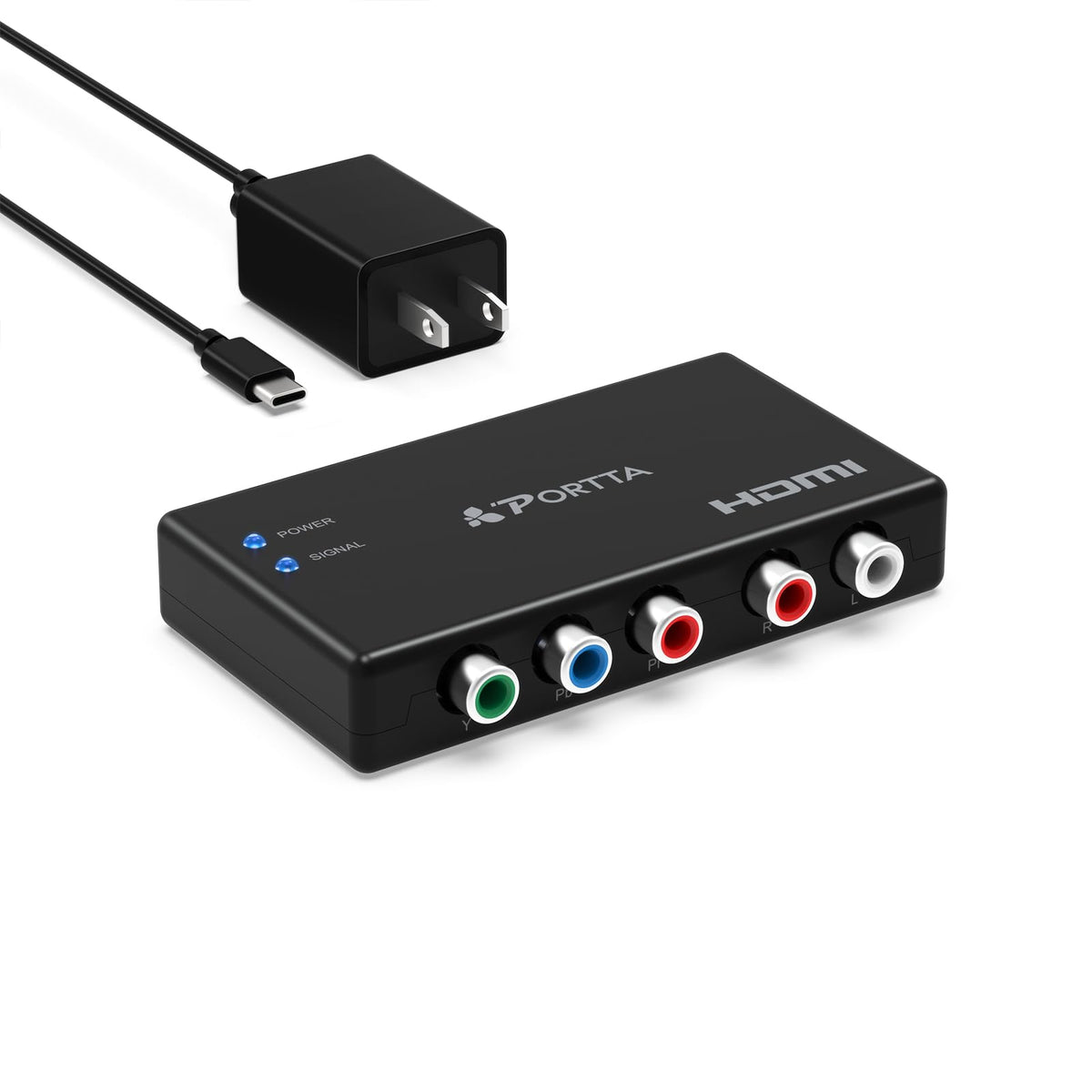 Portta Component to HDMI Converter, YPbPr RGB + R/L Audio to HDMI v1.3