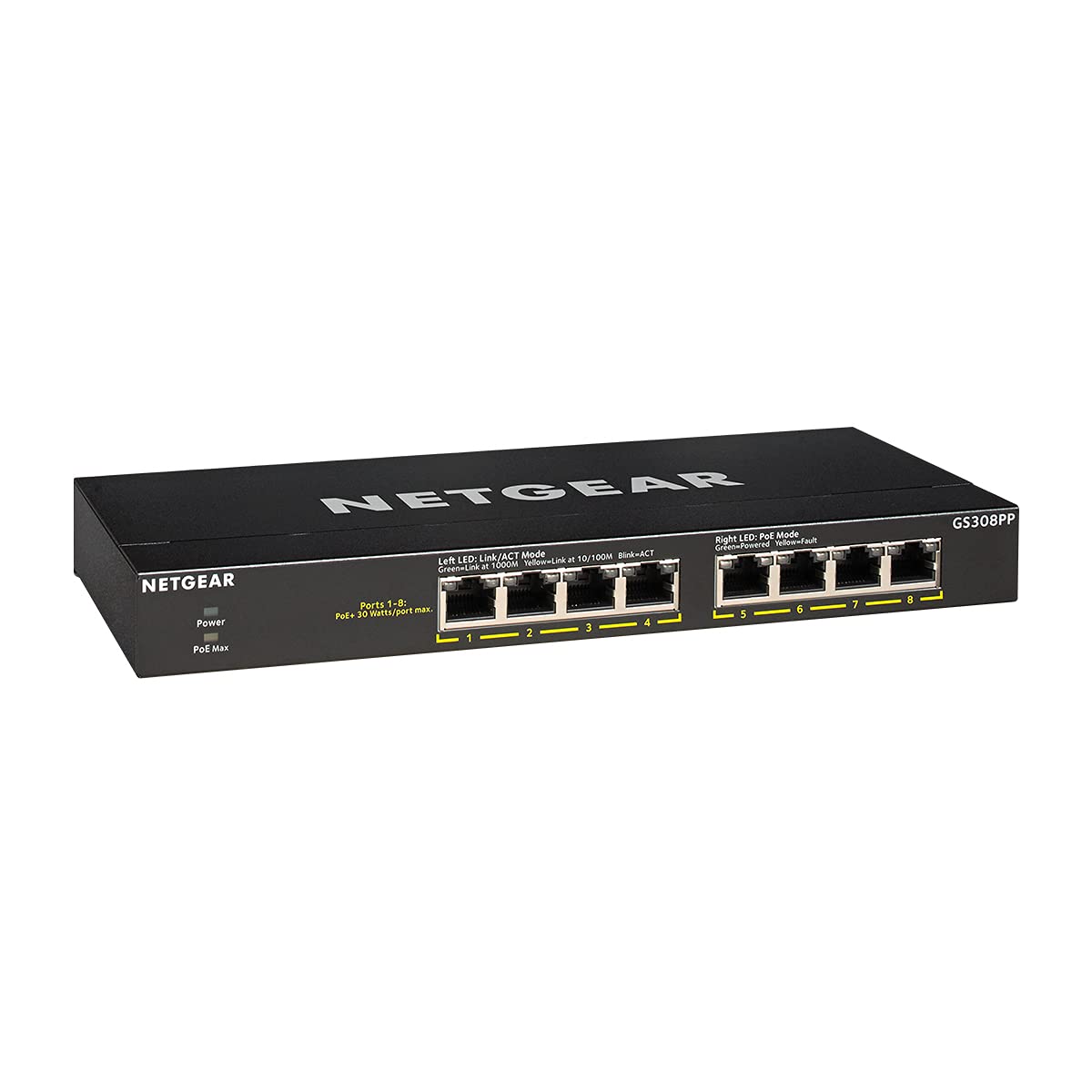 NETGEAR 8-Port Gigabit Ethernet Unmanaged PoE+ Switch (GS308PP) - with