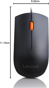Lenovo 300 USB Wired Computer Mouse - Full Size Optical Ambidextrous M