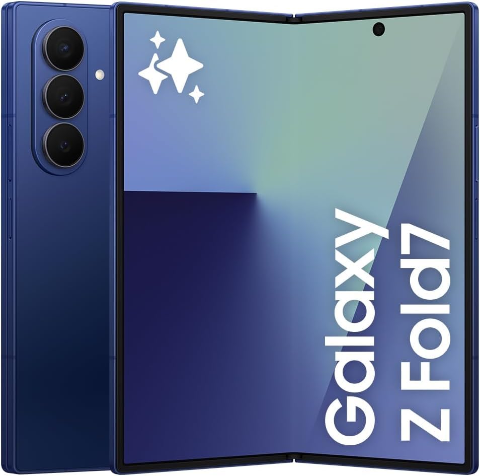Samsung Galaxy Z Fold7 Foldable Smartphone, 256GB, Blue Shadow, Snapdr
