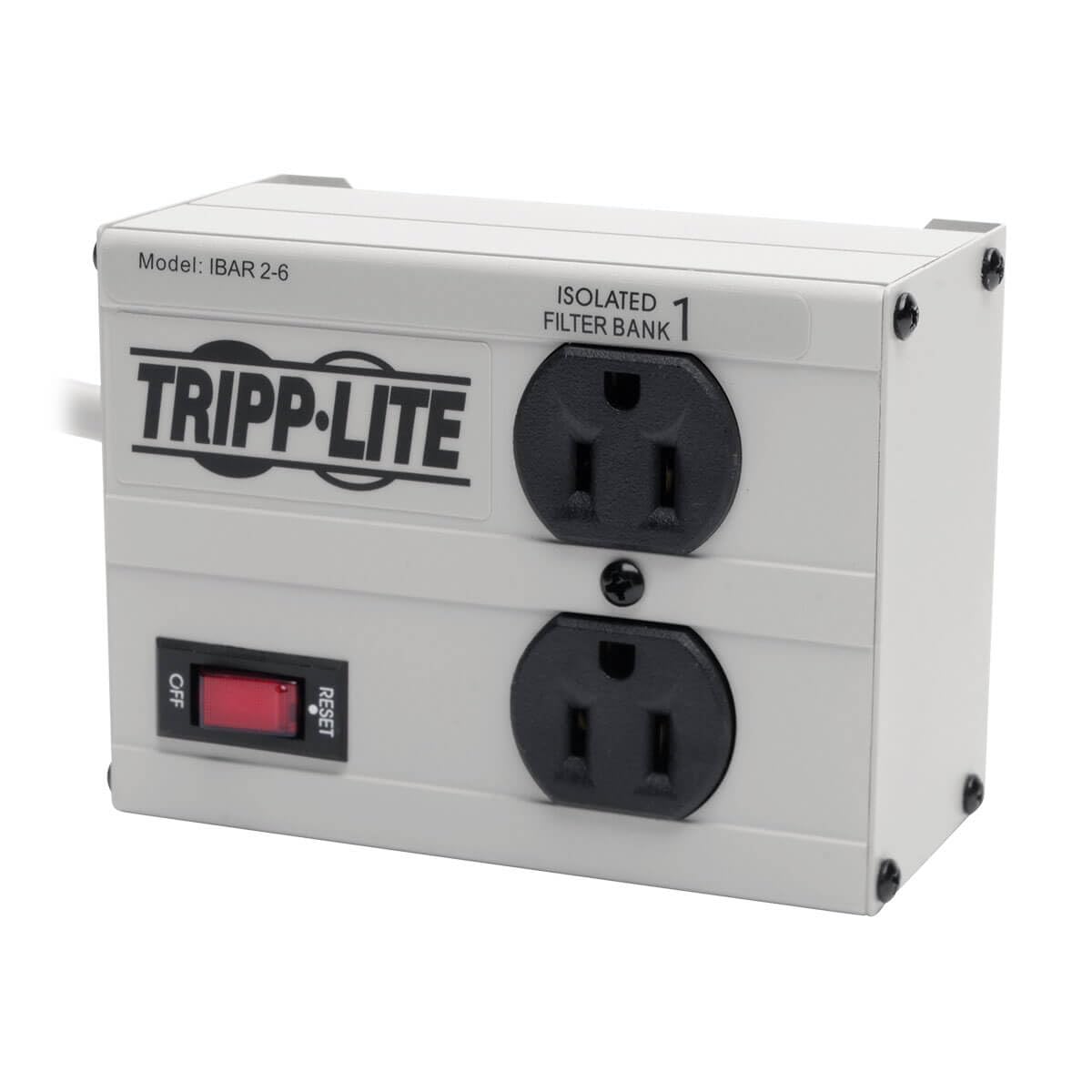 Tripp Lite Isobar 2 Outlet Surge Protector Power Strip, 6ft Cord, Righ