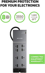 Belkin BE108230-06 Parasurtenseur 8 Prises pour Maison et Bureau avec Coaxial