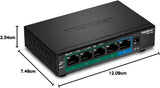 TRENDnet 5-Port Gigabit PoE+ Switch, 32W PoE Power Budget, 10Gbps Swit