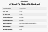 NVIDIA RTX PRO 4000 Blackwell 24GB GDDR7 ECC Workstation GPU | 8960 CU