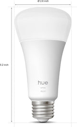 Philips Hue Smart LED A21 Bulb, Warm White Light 2700K, E26 Base, 13.5
