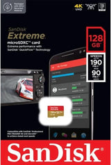 Carte microSD SanDisk Extreme de 128 Go UHS I pour vidéo 4K sur smartphones