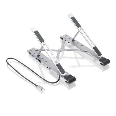 IOGEAR Dock Pro 6-in-1 4K Dock Stand, Adjustable/Foldable Laptop Stand
