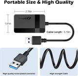Lecteur de carte SD SmartQ C368 USB 3.0, Plug-N-Play, compatible Apple et Windows