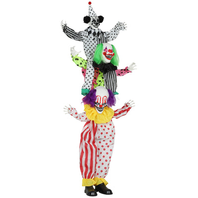 Life Size Stackable Halloween Animated Clown with Red Light Up Eyes