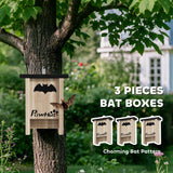 3PCs Wooden Bat Boxes, 18 x 6 x 22.5 cm