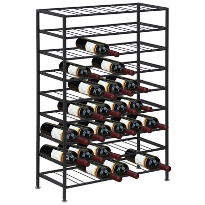 9-Tier Metal Wine Bottle Rack 54 Bottles Freestanding Wine Storage Holder Home Bar Wine Display Stand Cellar Bottle Organizer