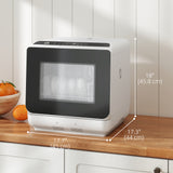 Countertop Dishwasher with Built-in 6L Water Tank, 5 Wash Programs