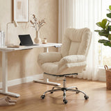 Criss Cross Chair with Wheels, Overstuffed Wide Office Chair with Footrest