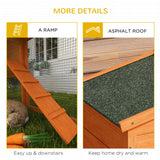 Two-Level Rabbit Hutch Small Animal House Pet Bunny Cage Home w/ Outdoor Run Water & UV Resistant Roof Access Ramp