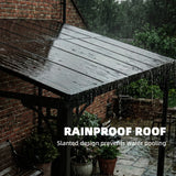 11' x 10' Outdoor Pergola, Wall Mounted Hardtop Lean-to Gazebo with Polycarbonate Roof and Metal-Aluminium Frame