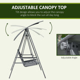 2-Seat Outdoor Porch Swing Patio Swing with Adjustable Canopy, Removable Seat and and Steel Frame for Garden