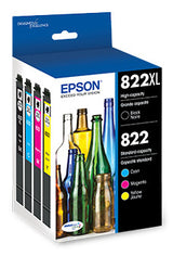 Epson T822XL-BCS 4-Pack Ink Cartridges High Yield