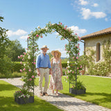 Garden Arch Outdoor Trellis Arbor with 2 Planter Boxes