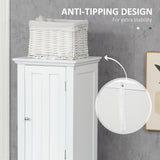 Bathroom Cabinet, Freestanding Linen Cabinet with Open Shelves