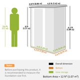 5 x 3ft Outdoor Storage Shed Metal Garden Shed Cabanon with Sloped Roof, Lockable Door for Tool