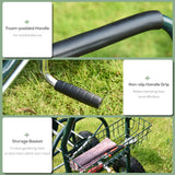 Chariot Enrouleur de Tuyau de Jardin, Organiseur Portatif de Tuyau avec Système Guide Tuyau, 4 Roues et Panier Rangement pour Cour