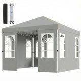 9.6 x 9.6 ft Pop Up Canopy Tent with 4 Sidewalls, UPF 50+ 1-Button Push Easy Setup Outdoor Instant Canopy