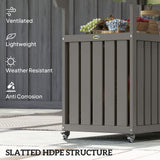 Outdoor Bar Cart with Storage Cabinet, Stainless Steel Outdoor Bar Table Top