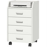 4-Drawer Vertical Mobile Filing Cabinet, File Cabinet with Lockable Wheels for Home Office