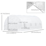 20x10x7ft Heavy Duty Tunnel Walk-in Greenhouse Outdoor Backyard Seed Plant Vegetables Grow Warm House