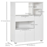 Compact Kitchen Pantry Cabinet Server Hutch Storage Buffet with Microwave Oven Stand Drawer and Shelves
