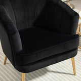 Fabric Armchair, Modern Accent Chair with Gold Metal Legs for Living Room