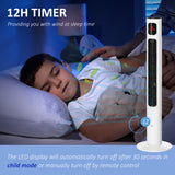 Ventilateur tour sur pied pour rafraîchissement à domicile ou chambre avec oscillation, 3 vitesses