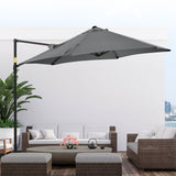 8.5FT Offset Patio Umbrella with 360° Rotation, Outdoor Cantilever Roma Parasol Hanging Sun Shade Canopy Shelter with Cross Base