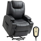 Fauteuil inclinable releveur pour personnes âgées, fauteuil releveur en cuir PU avec dossier épais et haut, repose-pieds, canapé inclinable pour salon