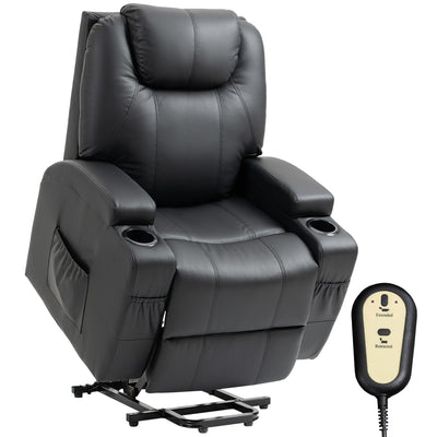 Fauteuil inclinable releveur pour personnes âgées, fauteuil releveur en cuir PU avec dossier épais et haut, repose-pieds, canapé inclinable pour salon