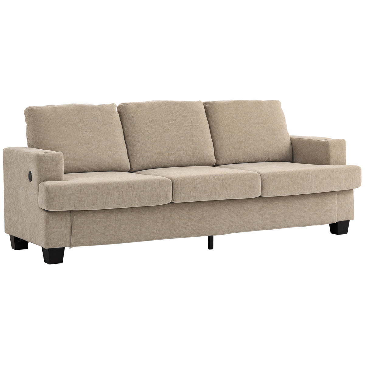 3 Seater Sofa with USB Ports & Cup Holders