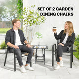 Stackable Outdoor Dining Chairs Set of 2