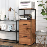 Vertical Filing Cabinet, Tall File Cabinet with 2 Drawers, Hanging Bars for Letter and A4 Size
